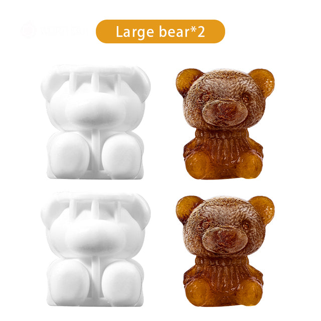 Cute Teddy Bear Silicone Mould Ice Cube Maker