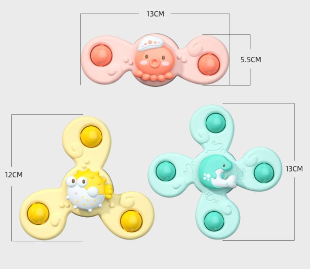 3Pcs Baby Spin Top Bath Toys